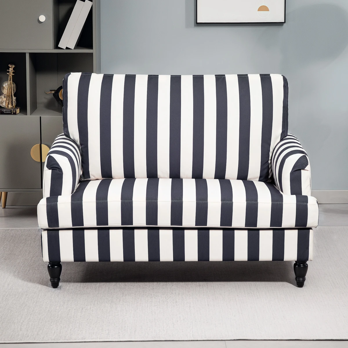HOMCOM HOMCOM Accent Chair Extra Large Velvet Stripe Living Room - Accent Chair