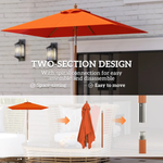 Outsunny Outsunny Wooden Patio Umbrella Market Parasol Outdoor Sunshade - Parasol