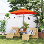 Outsunny Outsunny Wooden Patio Umbrella Market Parasol Outdoor Sunshade - Parasol