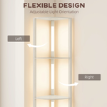 HOMCOM Corner Floor Lamp with Three Shelves and Dimmable Light by HOMCOM