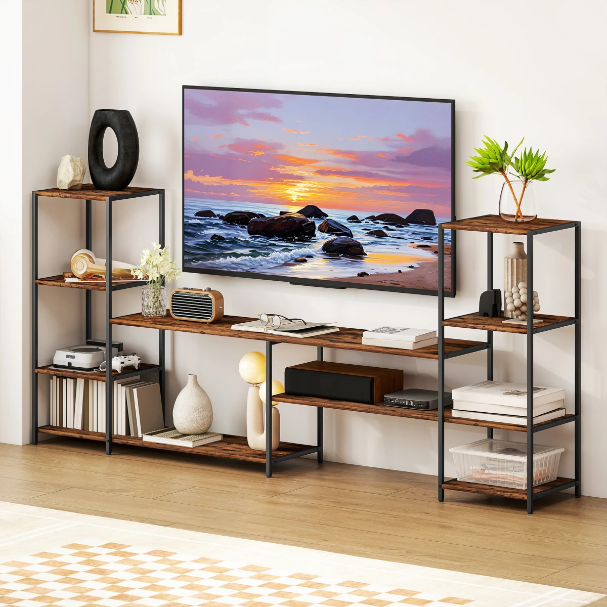 HOMCOM TV Stand For 60 Inch TV Industrial Shelves Home Use by HOMCOM