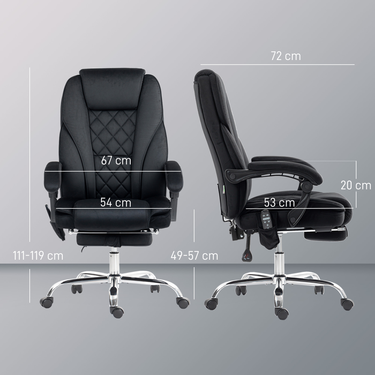 Vinsetto Massage Office Chair Six Point Massage For Desk features six-point massage and lumbar heating.