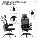 Vinsetto Mesh Chair Headrest 4D Lumbar Office by Vinsetto