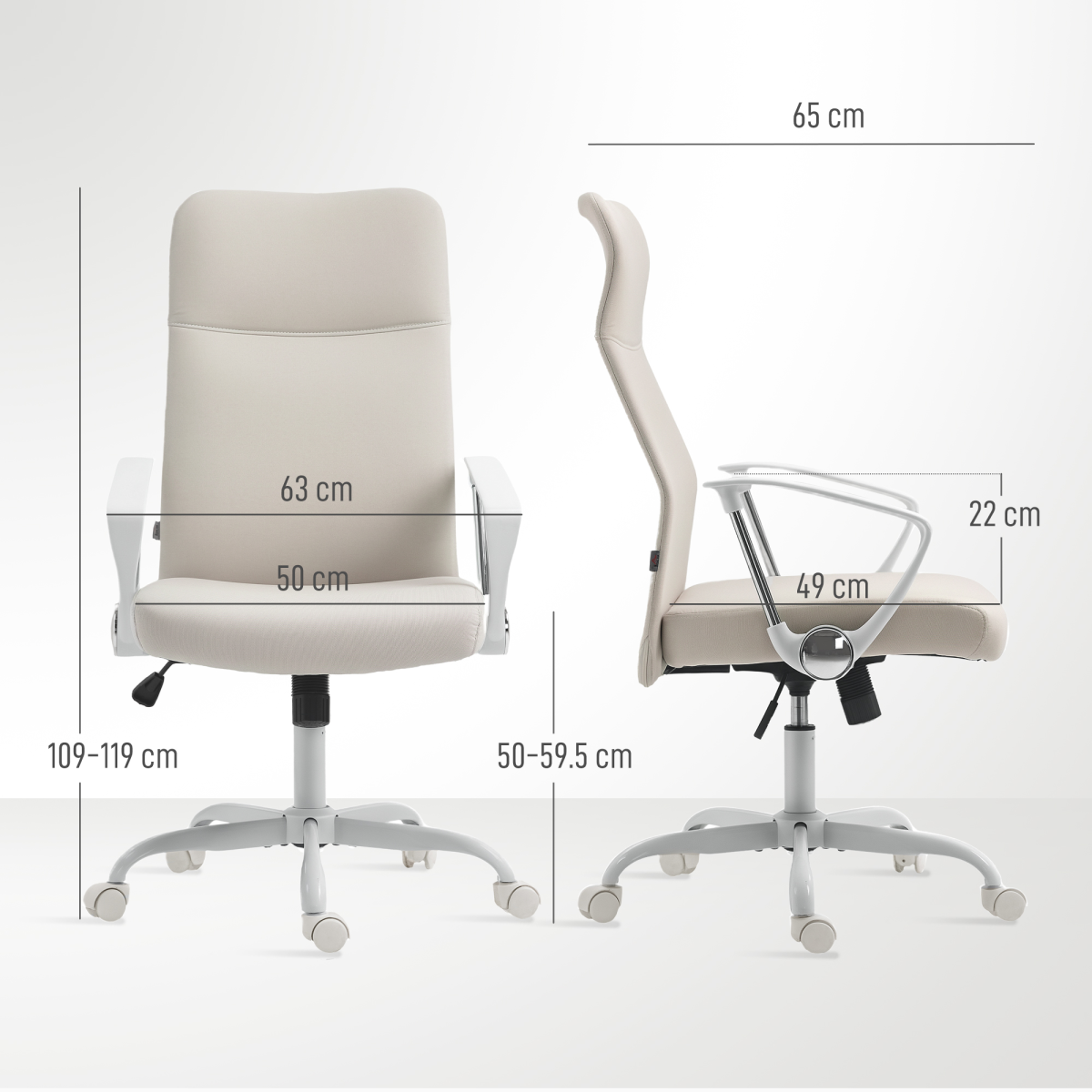 HOMCOM High Back Office Chair Adjustable Tilt For Home with ergonomic tall back and tilt function.