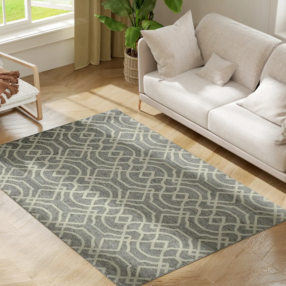 HOMCOM HOMCOM Easy-Cleaning Machine Washable Rug for Patio, Garden - Rug