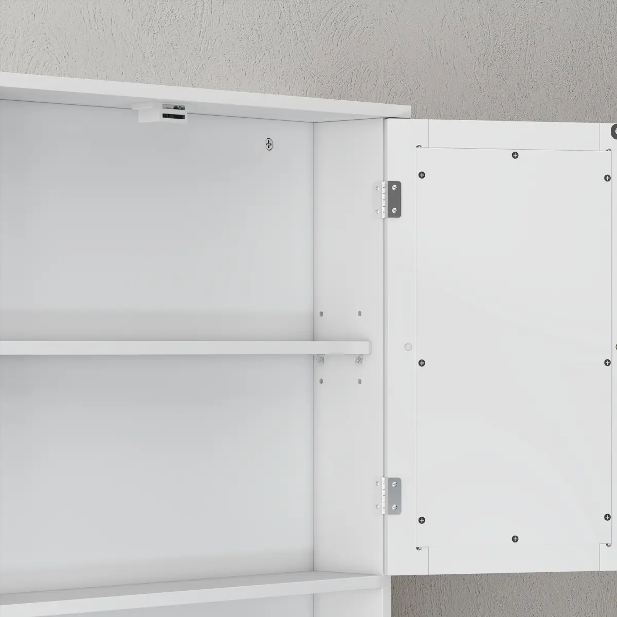 kleankin kleankin Wall Mounted Mirror Cabinet W/ Double Mirror Doors & Adjustable Shelf - Display Cabinet