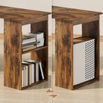 HOMCOM HOMCOM Computer Desk 120cm With 6 Shelves Bookshelf Space Saving Engineered Wood Home Office - Desk