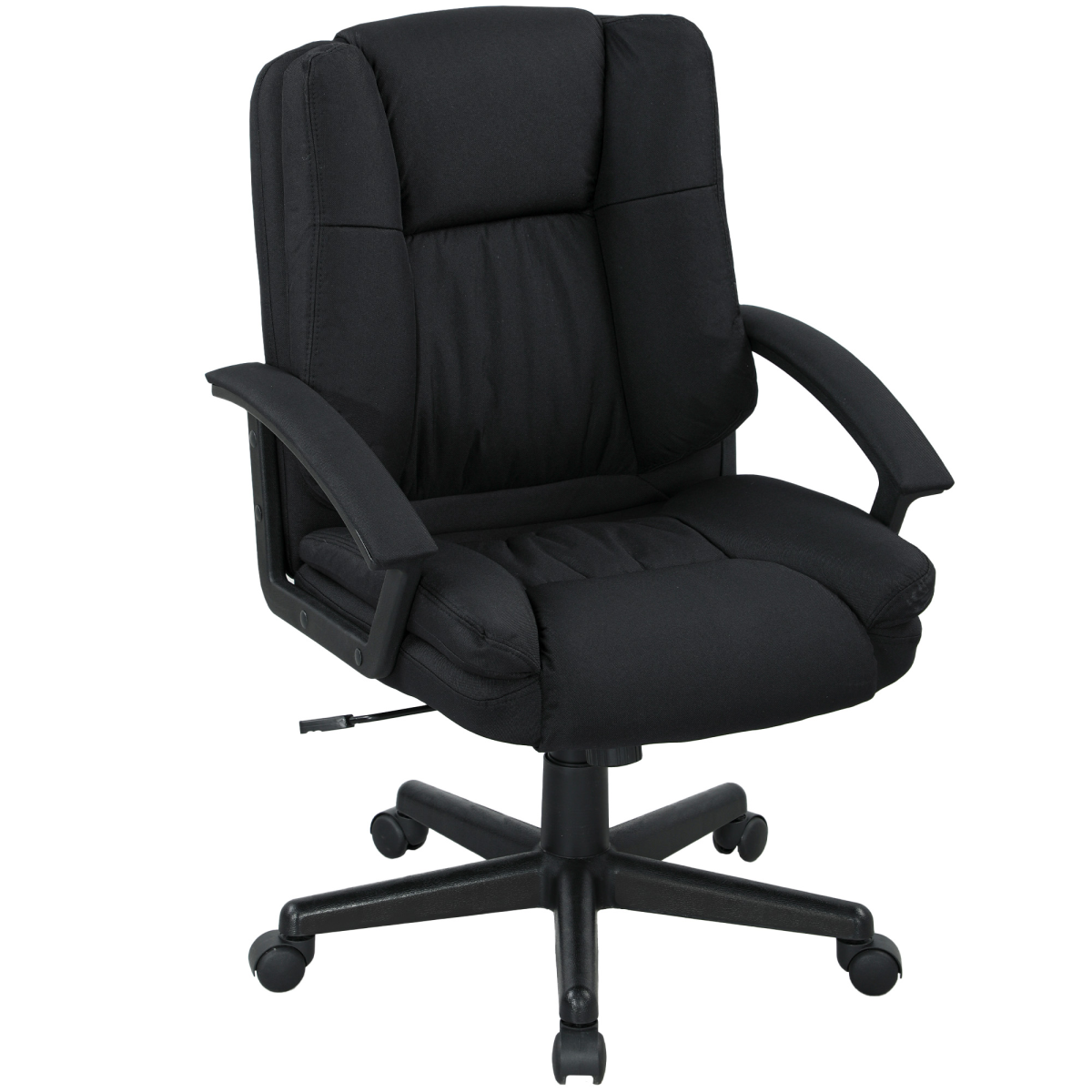 HOMCOM Swivel Office Chair 94-104 Cm Height Padded Armrests in black, cushioned seat and back, 360° base