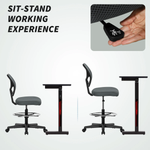 Vinsetto Swivel Mesh Chair 50 To 70 Cm With Footrest Office by Vinsetto