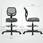 Vinsetto Swivel Mesh Chair 50 To 70 Cm With Footrest Office by Vinsetto