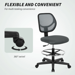 Vinsetto Vinsetto Swivel Mesh Chair 50 To 70 Cm With Footrest Office - Office Chair
