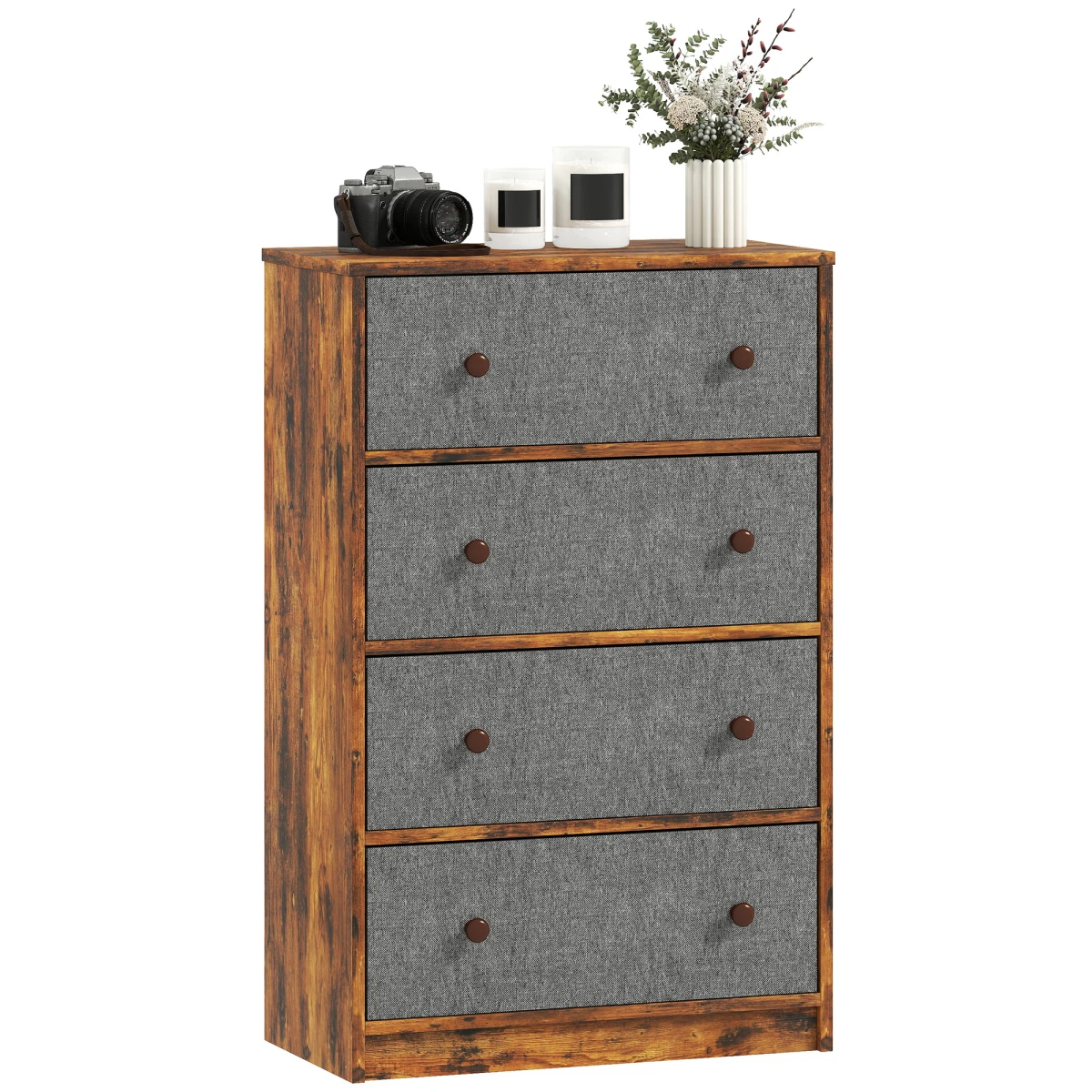 HOMCOM Chest Of Drawers 4 Or 6 Drawers Lightweight Fabric Dresser For Bedroom Organizer by HOMCOM