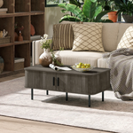 HOMCOM HOMCOM Coffee Table With Sliding Doors For Living Room - Coffee Table