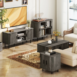 HOMCOM HOMCOM Coffee Table With Sliding Doors For Living Room - Coffee Table
