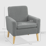 HOMCOM HOMCOM Accent Chair Wide Seat Teddy Fleece For Living Room - Accent Chair