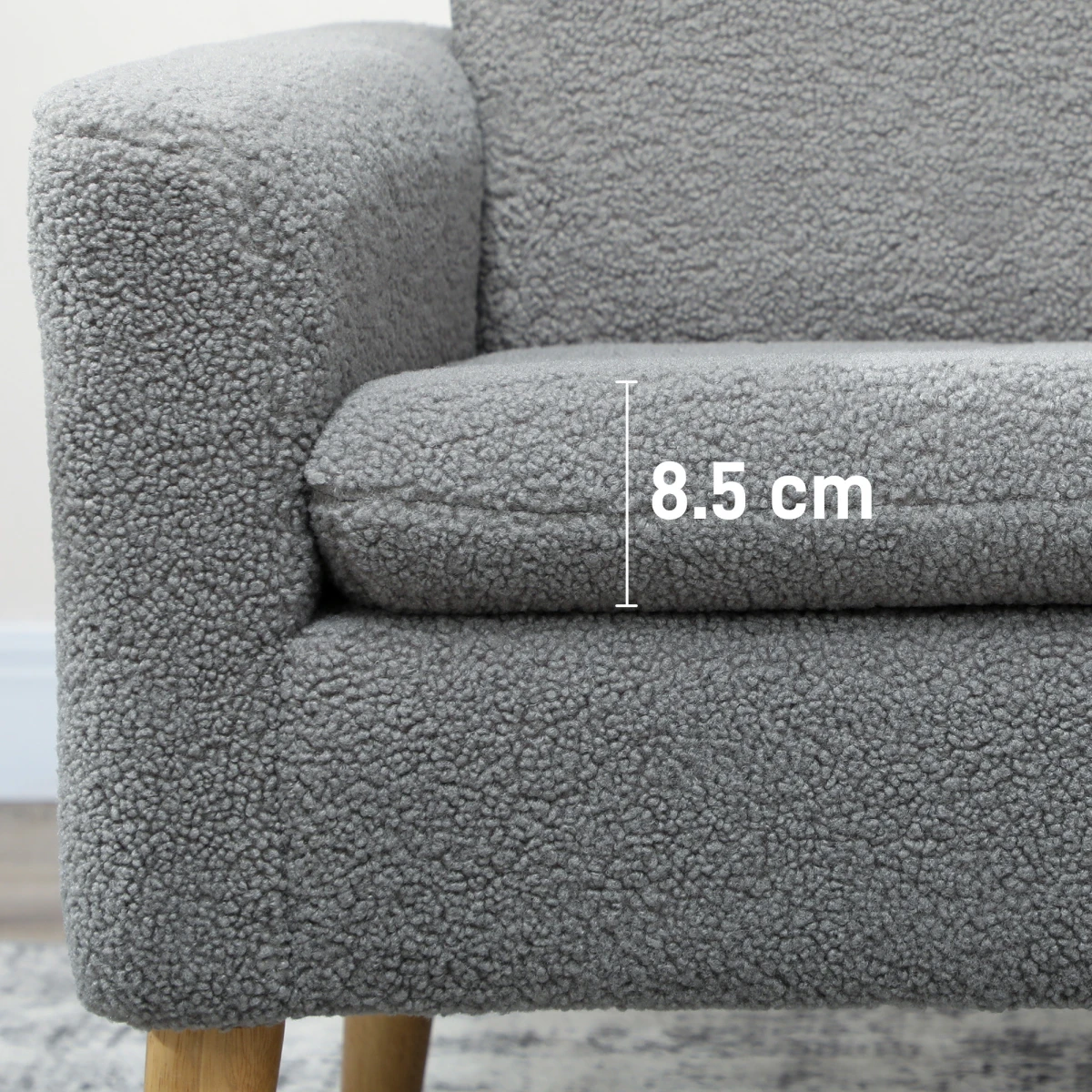 HOMCOM HOMCOM Accent Chair Wide Seat Teddy Fleece For Living Room - Accent Chair
