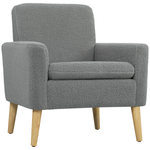 HOMCOM HOMCOM Accent Chair Wide Seat Teddy Fleece For Living Room - Accent Chair