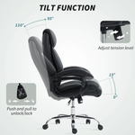 HOMCOM Office Chair 115-123 cm Spring Padding For Office by HOMCOM