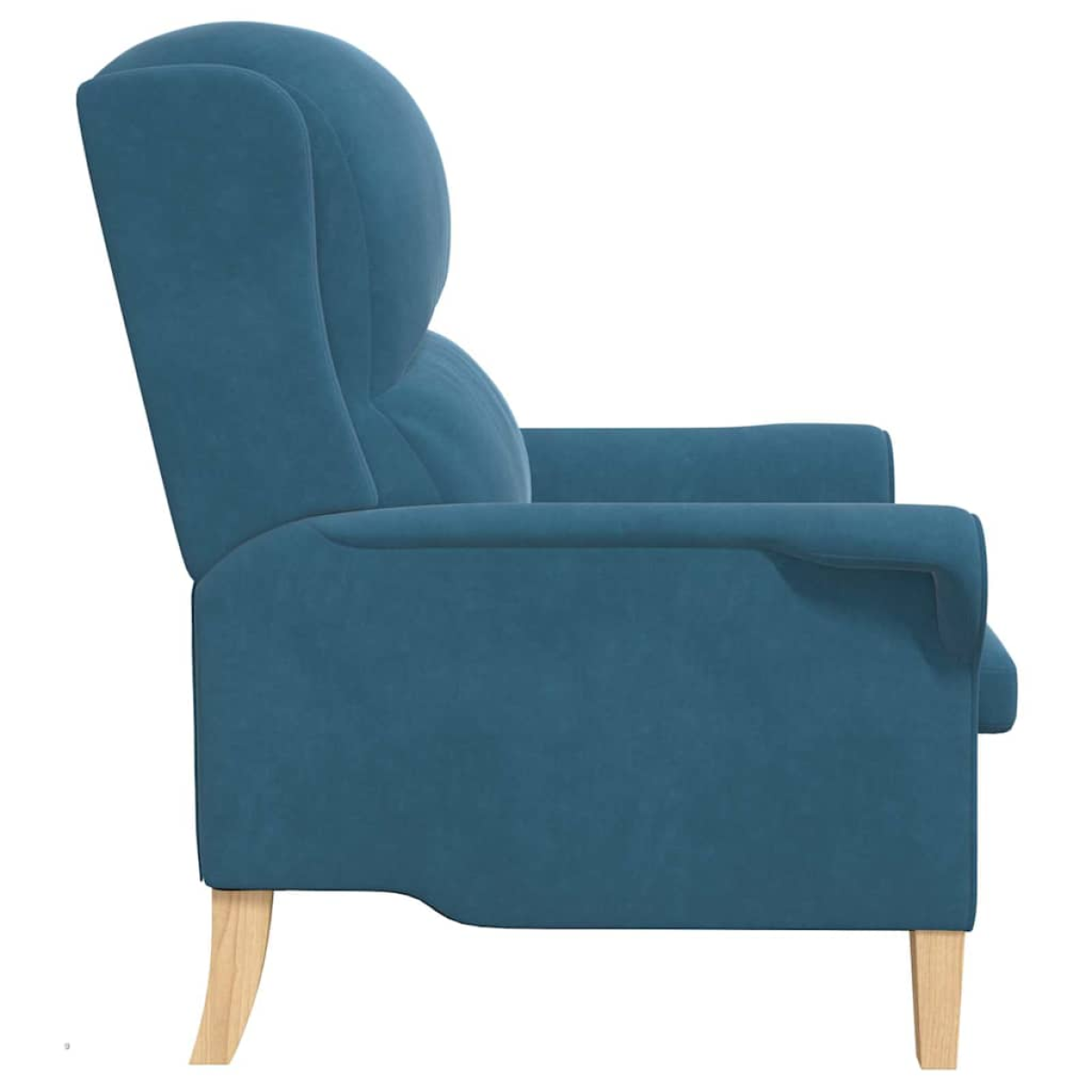 VidaXL velvet teal-blue armchair with high back and rounded arms, 76x94x102 cm for living room