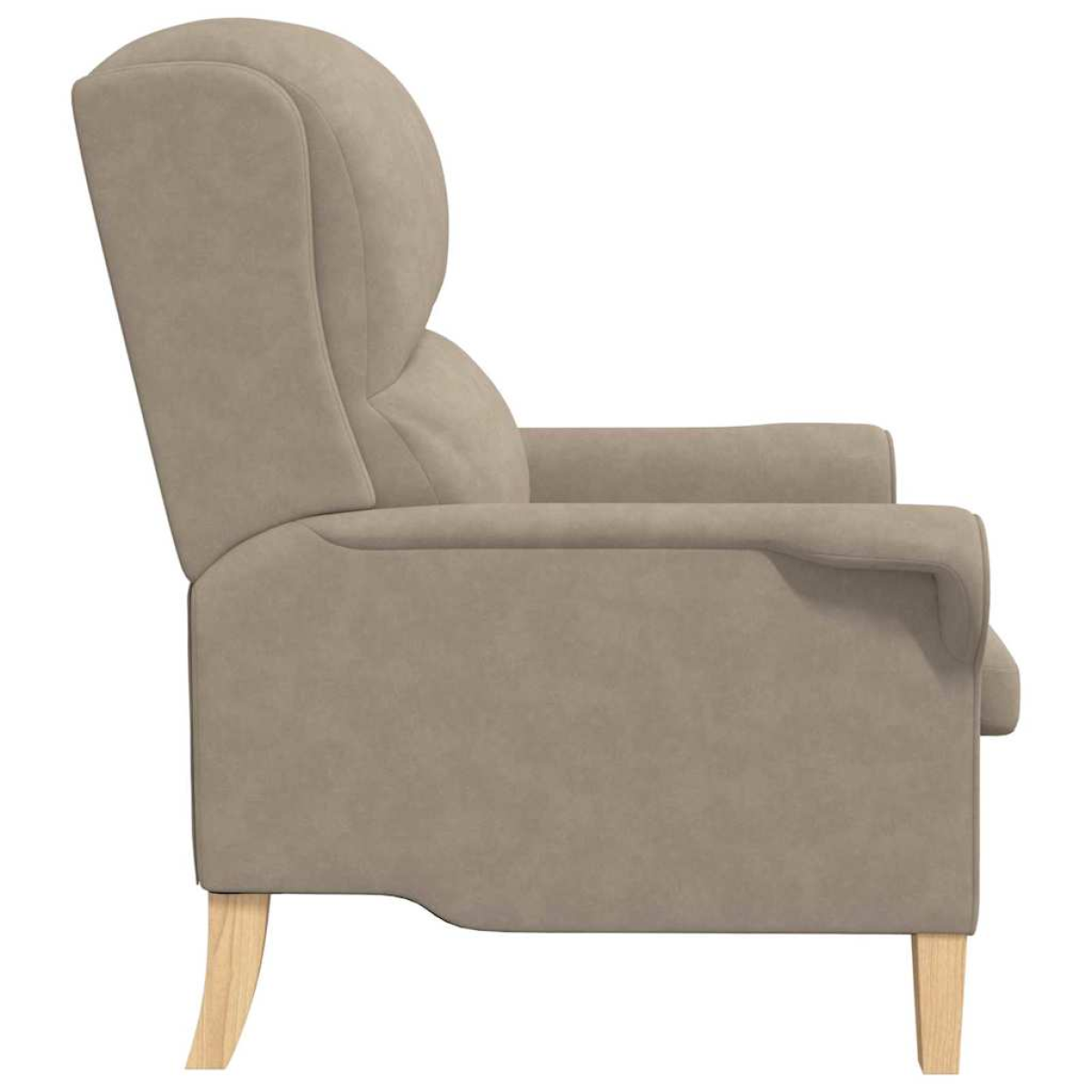 VidaXL Taupe microfibre armchair, 76x94x102 cm, cushioned seating with wooden legs for living room.