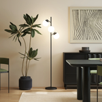 HOMCOM Modern Tree Floor Lamp With Three Glass Globes E27 Base Tall Stand Foot Switch For Living Room And Office by HOMCOM
