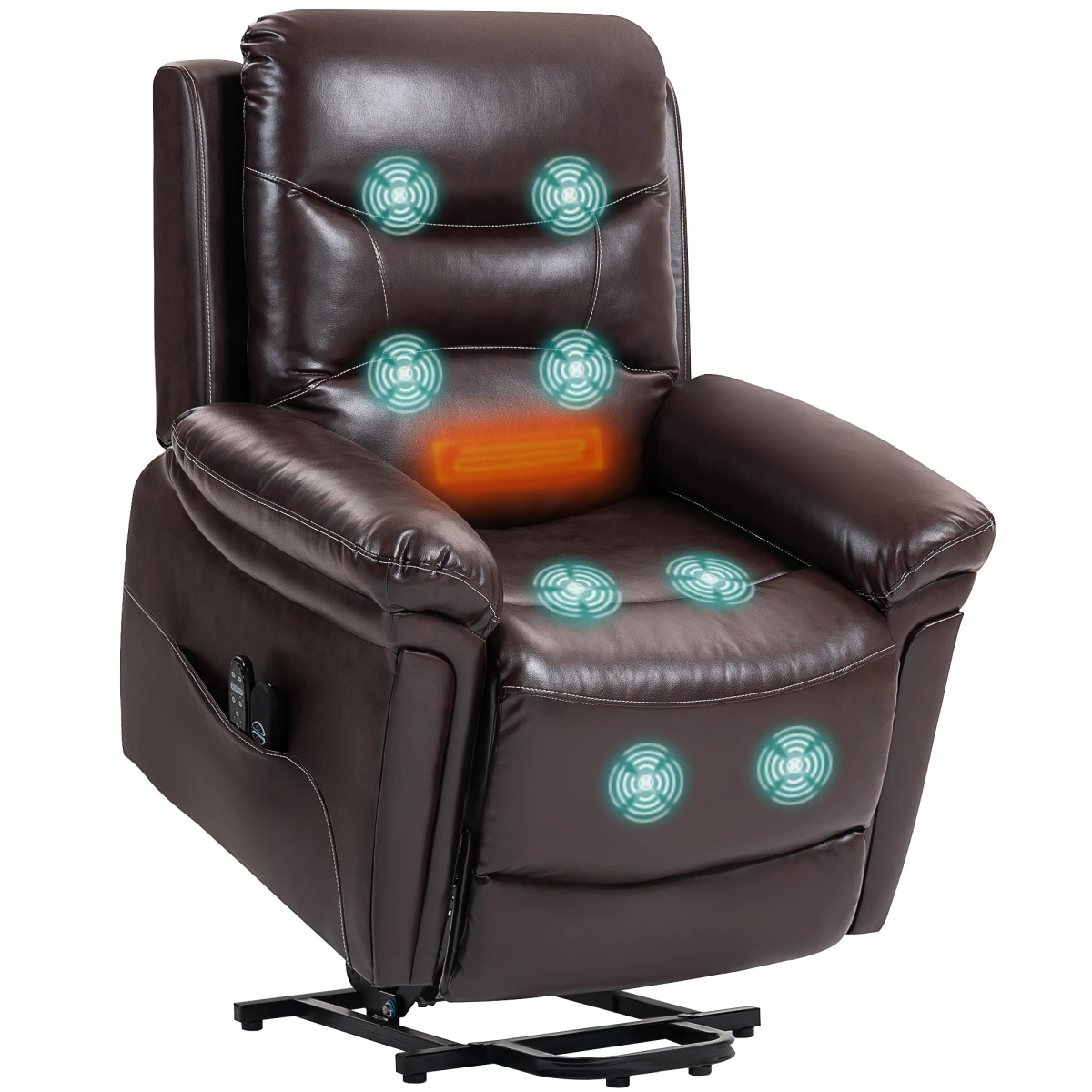 HOMCOM Massage Recliner Chair Wide Heat USB Home by HOMCOM
