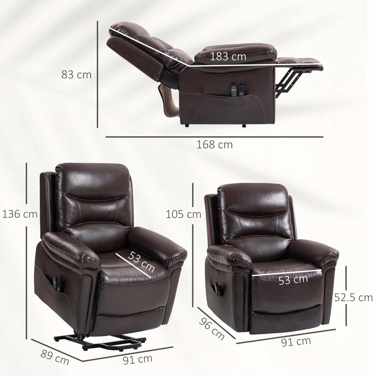 HOMCOM Massage Recliner Chair Wide Heat USB Home by HOMCOM