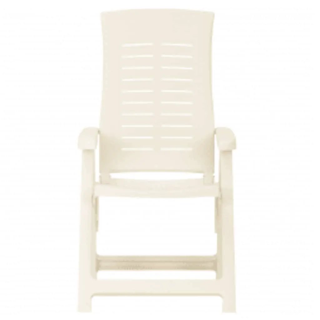 vidaXL vidaXL Garden Reclining Chairs 2 pcs Plastic White - Garden Chairs