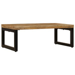 VidaXL Coffee Table 100x50x35 Cm Solid Mango Wood and Steel Frame Sturdy Living Room Centerpiece by vidaXL