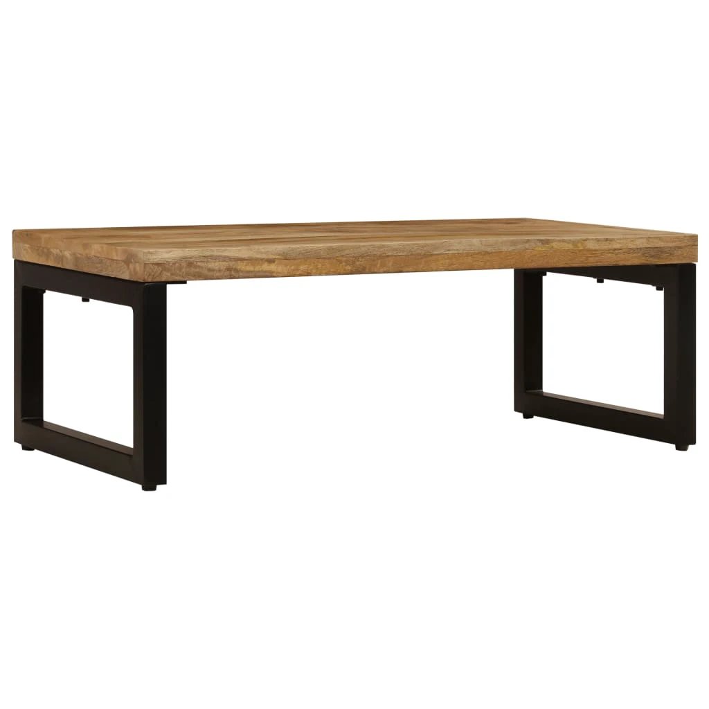 VidaXL Coffee Table 100x50x35 Cm Solid Mango Wood and Steel Frame Sturdy Living Room Centerpiece by vidaXL