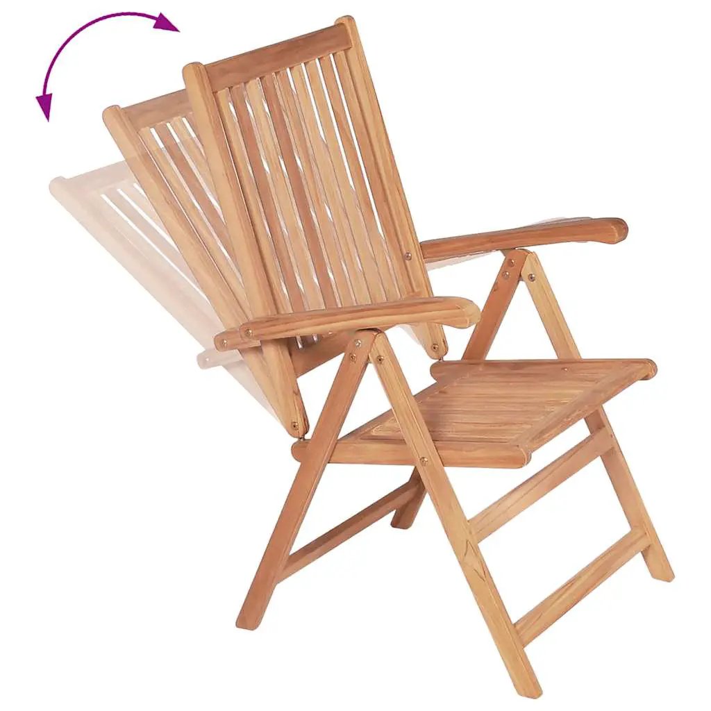 vidaXL vidaXL Reclining Garden Chairs 2 pcs Solid Teak Wood - Garden Chairs