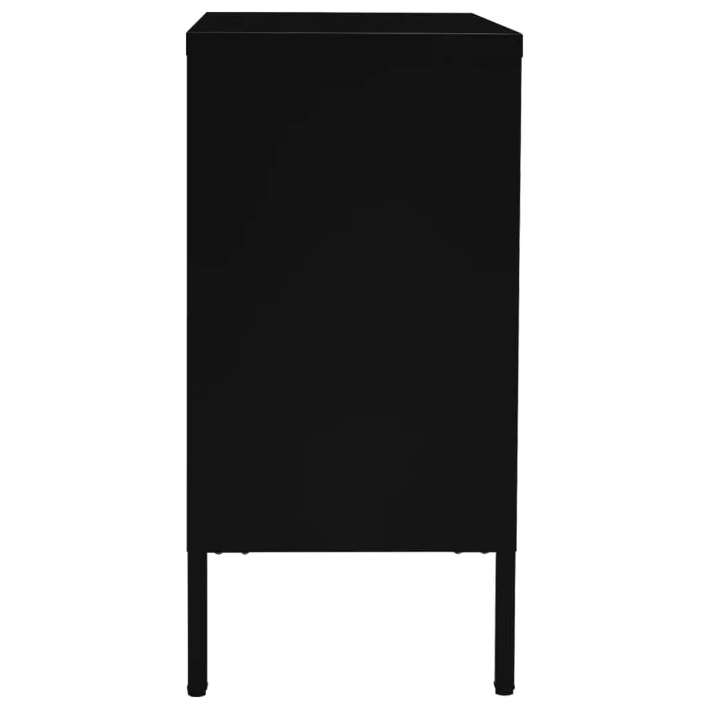 vidaXL vidaXL Sideboard Black 75x35x70 cm Steel and Tempered Glass - Sideboard