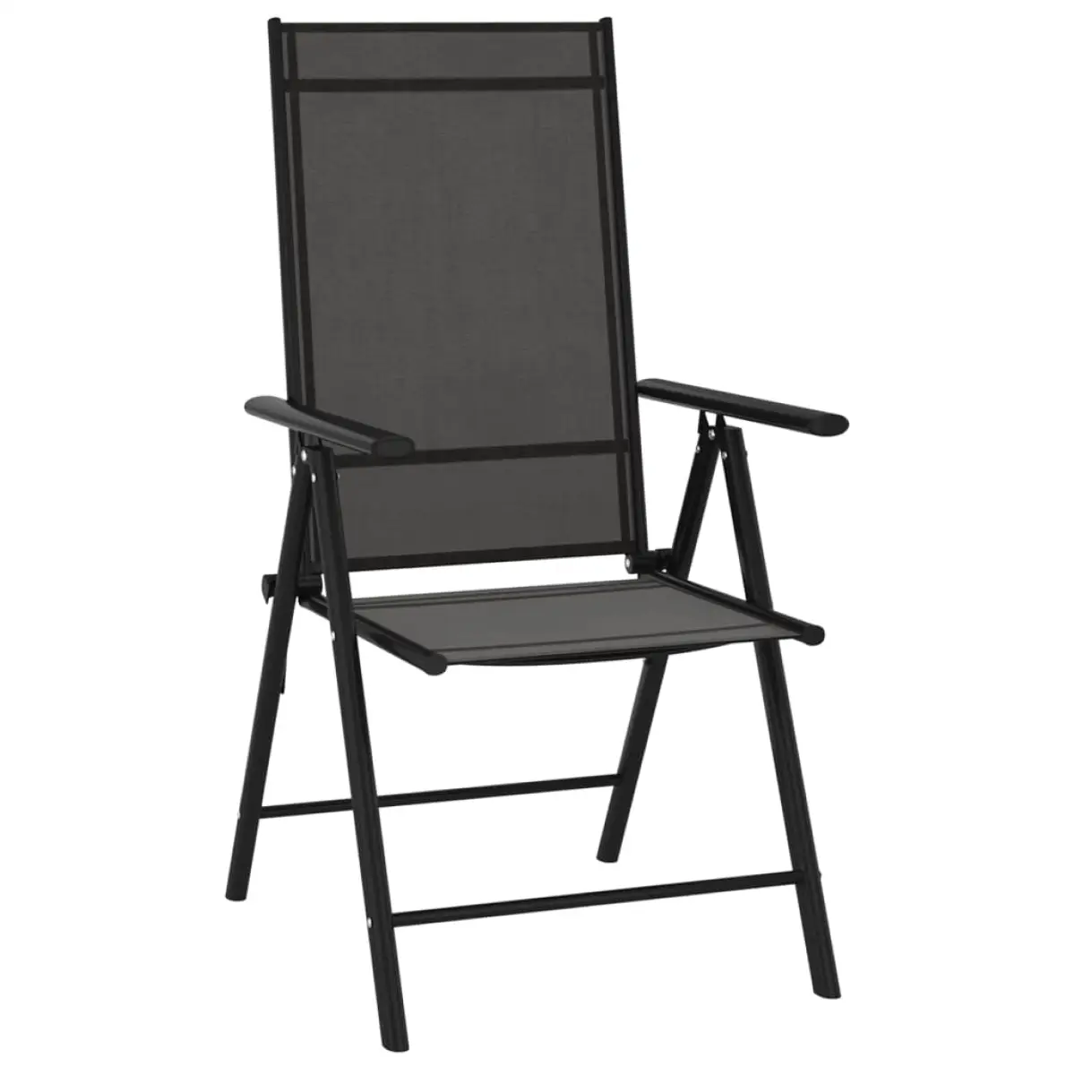 vidaXL vidaXL Folding Garden Chairs 6 pcs Textilene Black - Garden Chairs