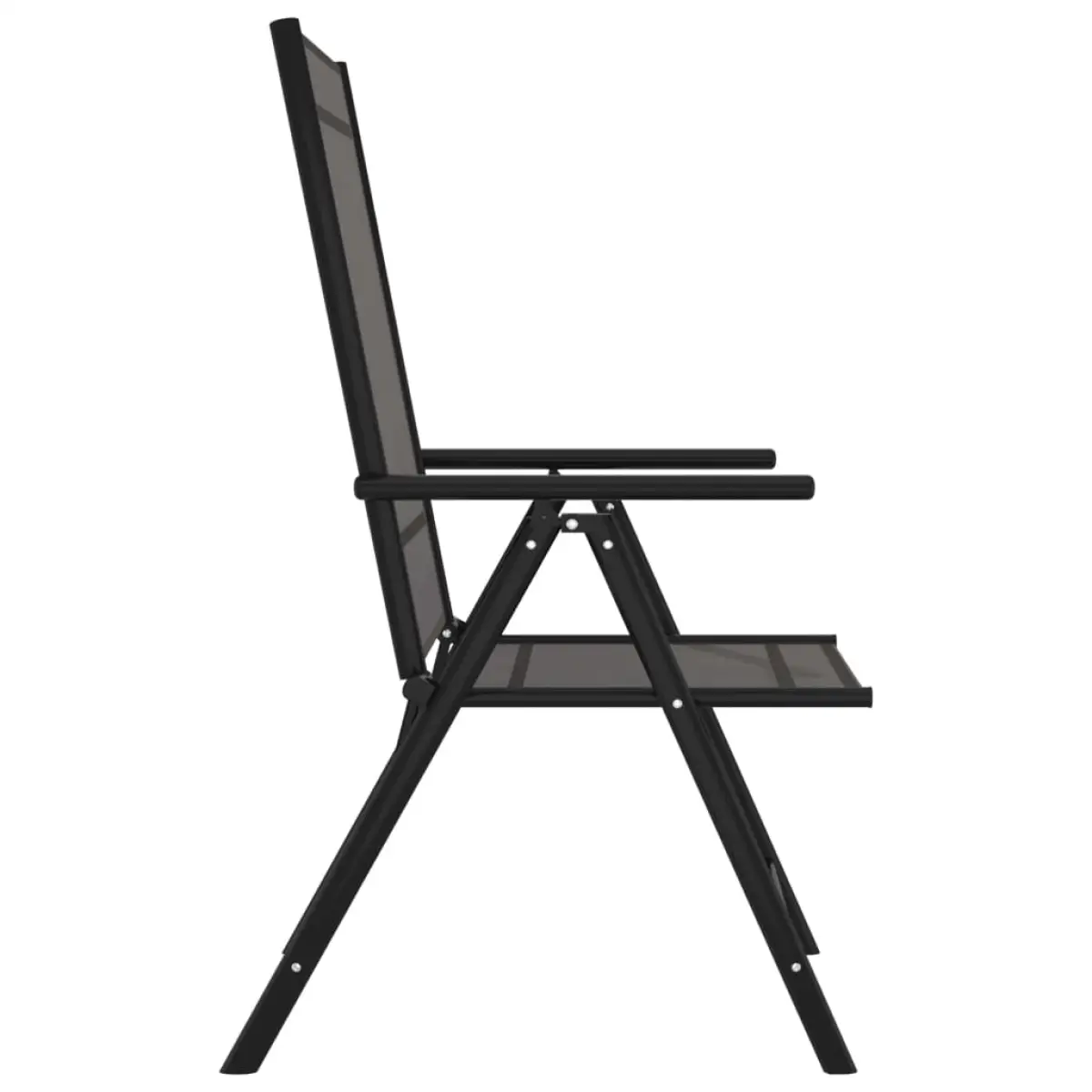 vidaXL vidaXL Folding Garden Chairs 6 pcs Textilene Black - Garden Chairs