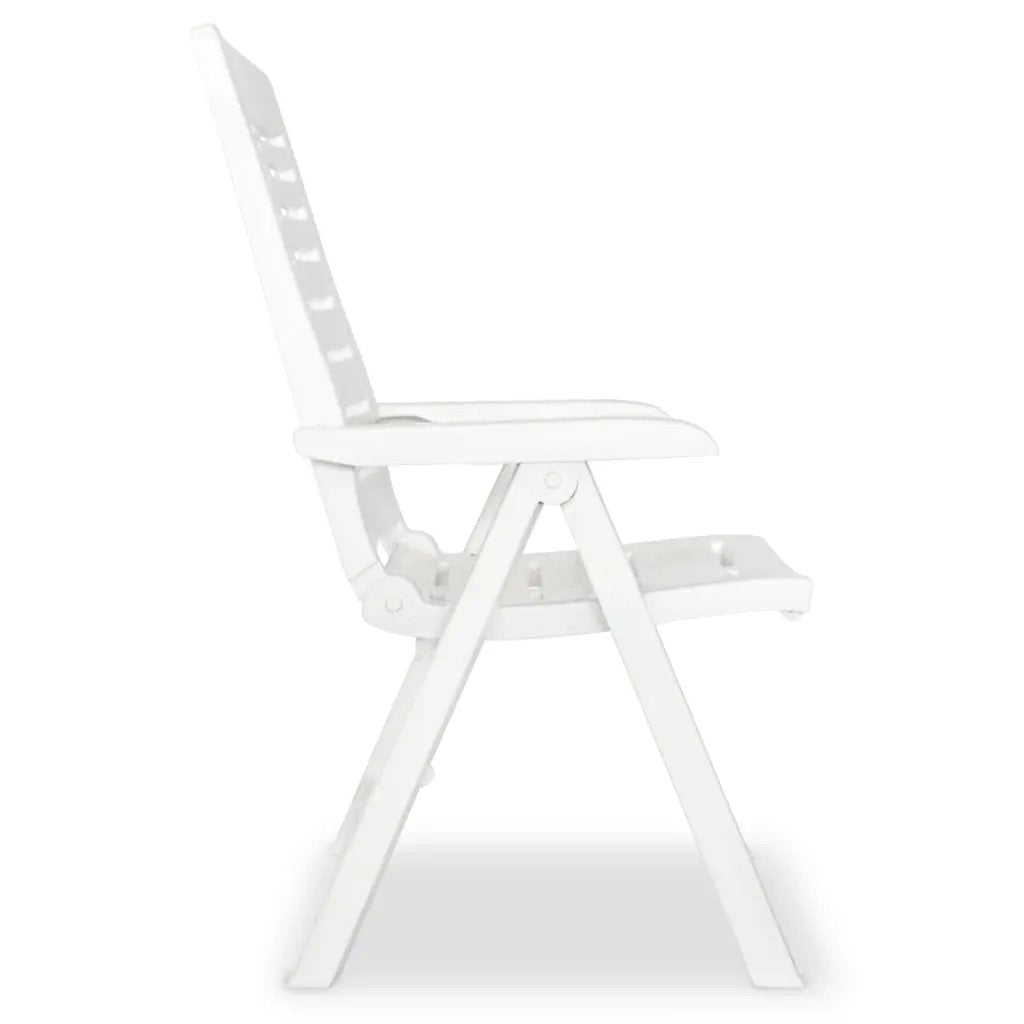 vidaXL vidaXL Reclining Garden Chairs 2 pcs Plastic White - Garden Chairs
