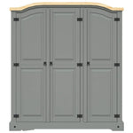 vidaXL vidaXL Wardrobe Mexican Pine Corona Range 3 Doors Grey - Wardrobe