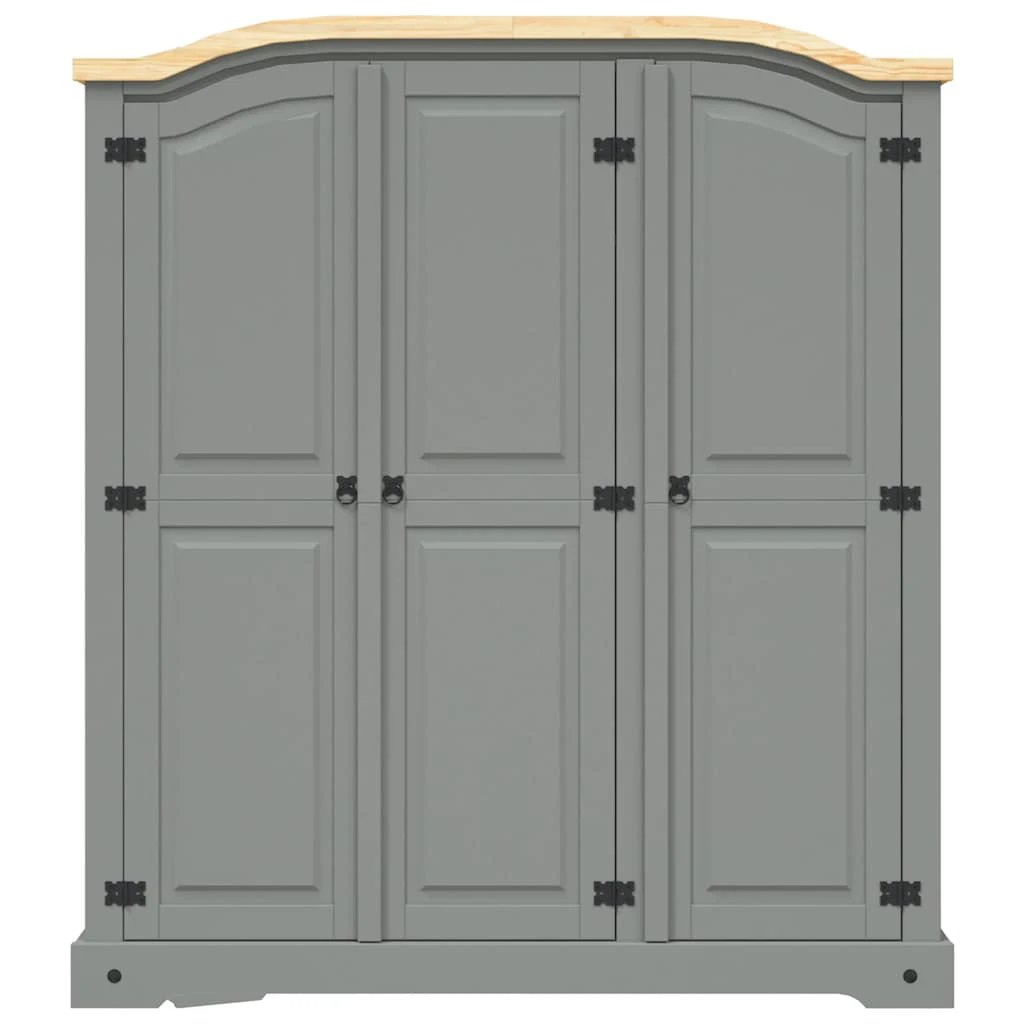 vidaXL vidaXL Wardrobe Mexican Pine Corona Range 3 Doors Grey - Wardrobe