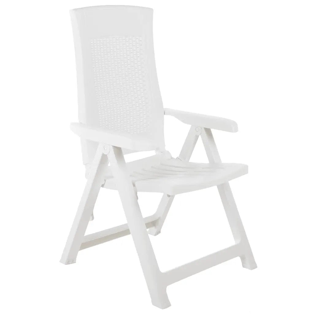 vidaXL vidaXL Garden Reclining Chairs 2 pcs Plastic White - Garden Chairs
