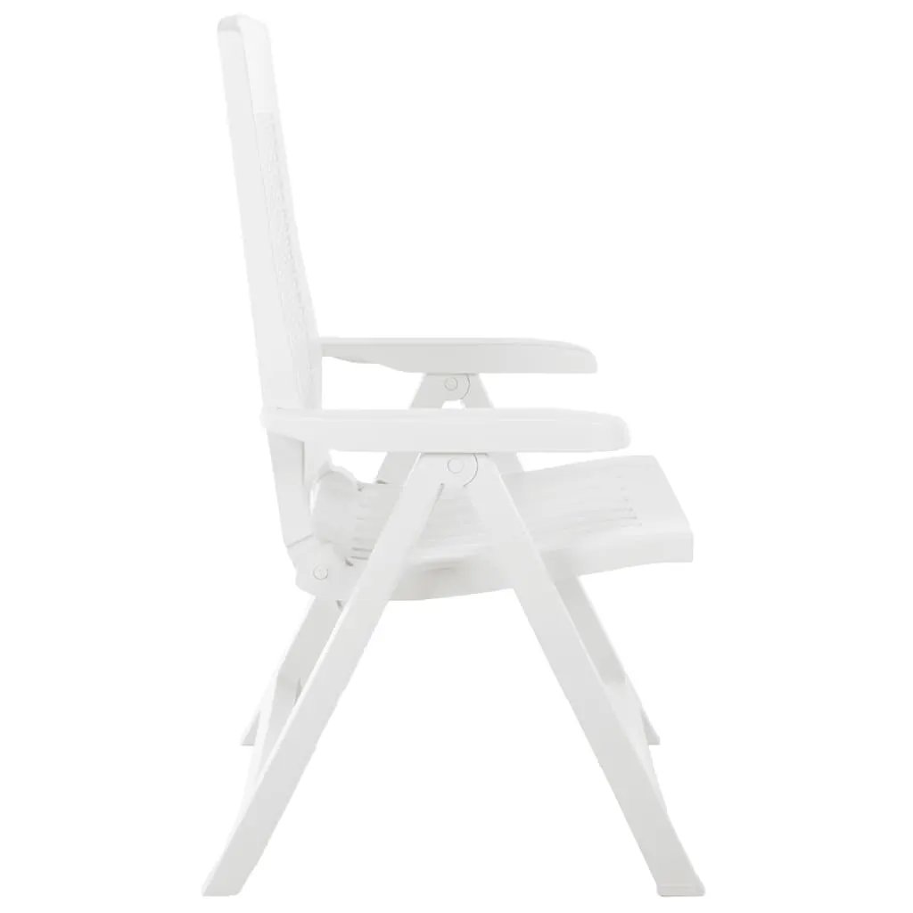 vidaXL vidaXL Garden Reclining Chairs 2 pcs Plastic White - Garden Chairs