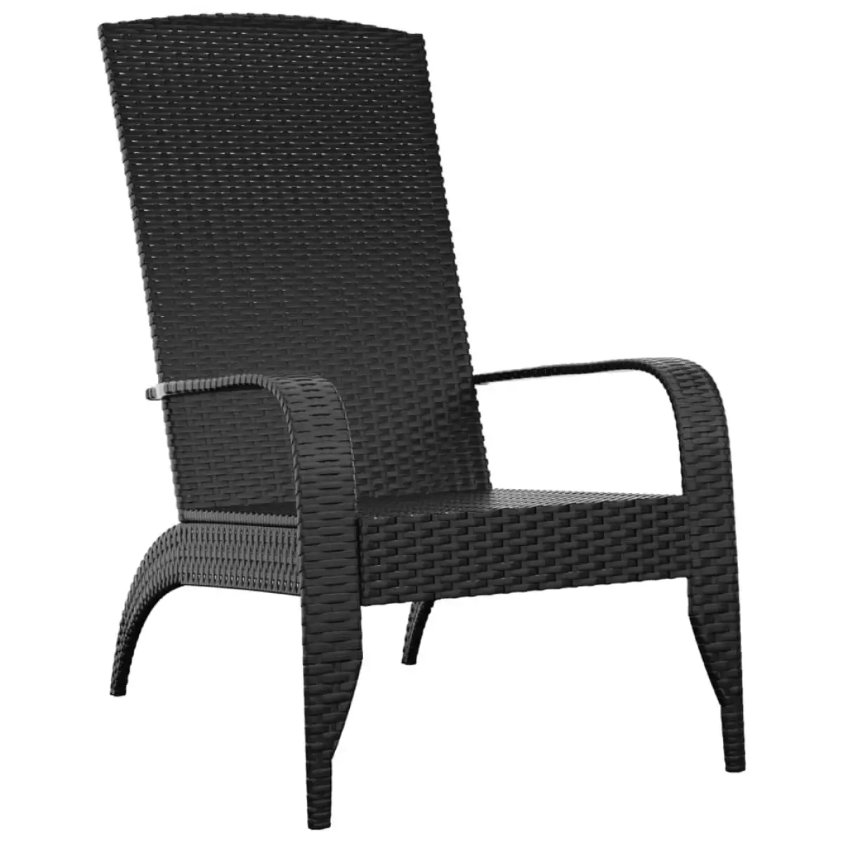 vidaXL vidaXL Garden Adirondack Chair Black Poly Rattan - Garden Chairs