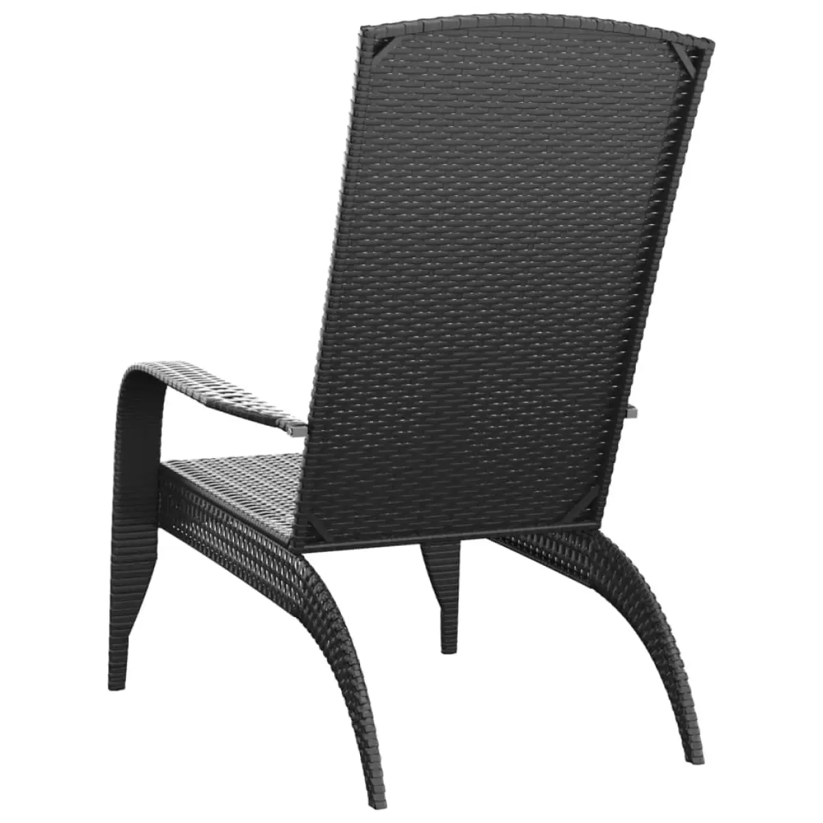 vidaXL vidaXL Garden Adirondack Chair Black Poly Rattan - Garden Chairs