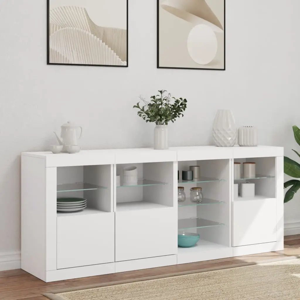 vidaXL vidaXL Sideboard with LED Lights White 164x37x67 cm - Sideboard