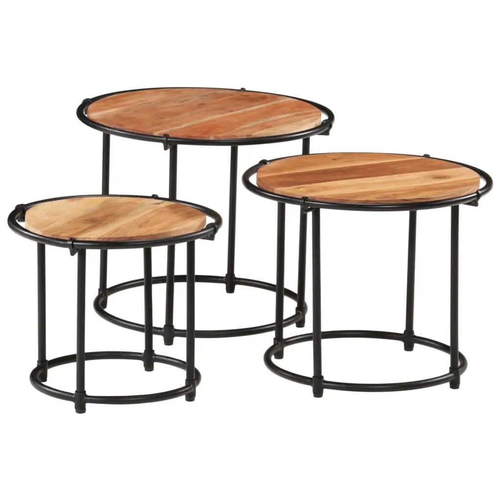 vidaXL vidaXL Nesting Tables 3 pcs Solid Wood Acacia - Nest of Tables
