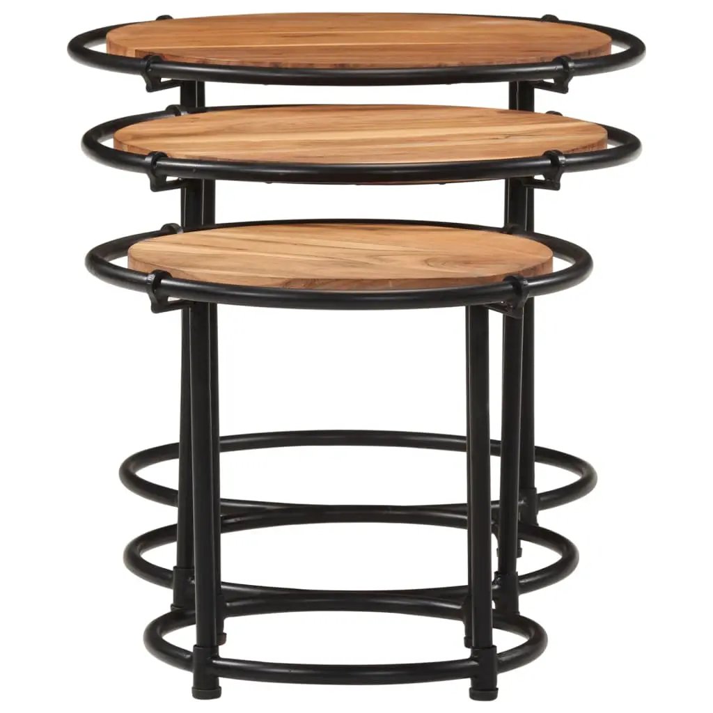 vidaXL vidaXL Nesting Tables 3 pcs Solid Wood Acacia - Nest of Tables
