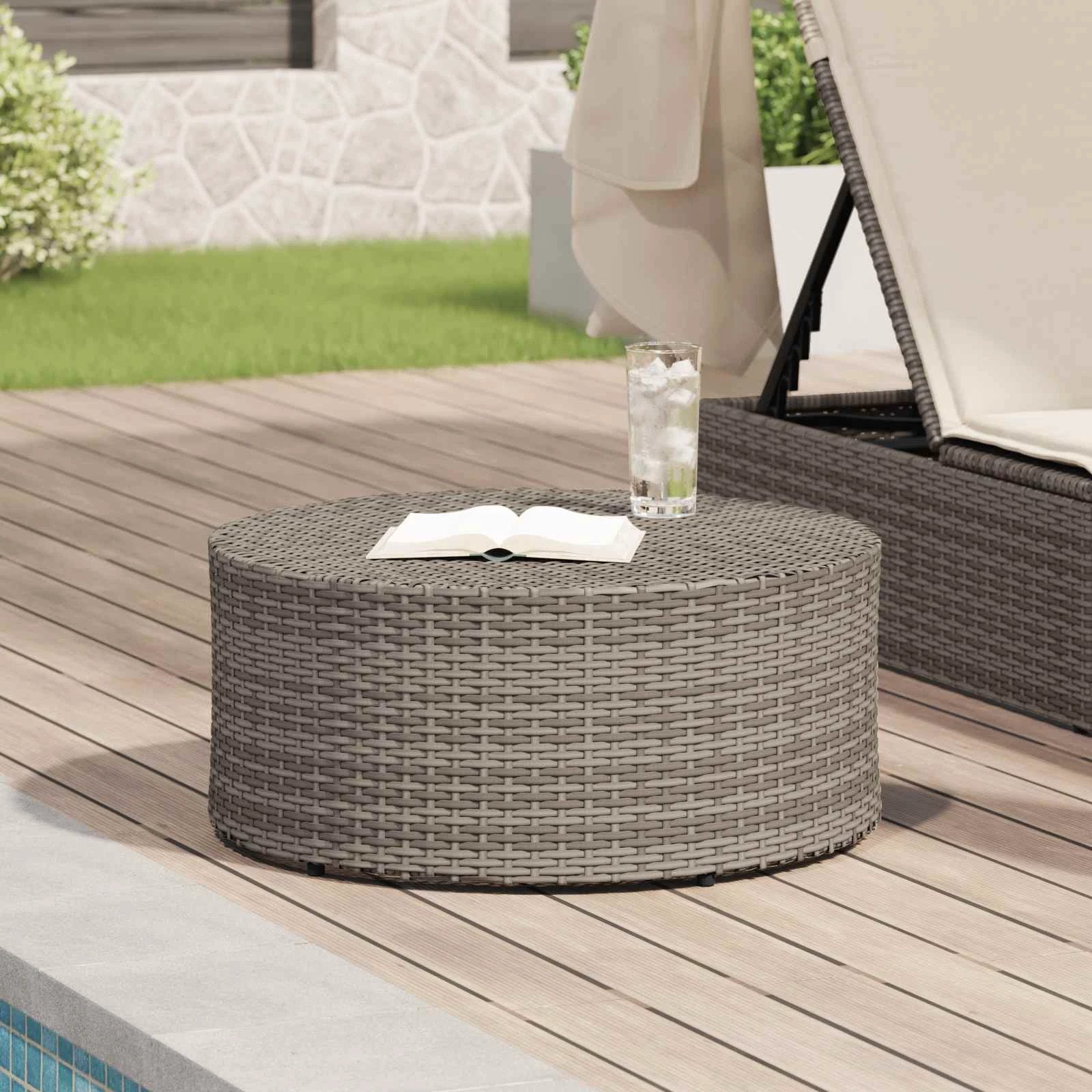 vidaXL vidaXL Outdoor Coffee Table Ø68x30cm PolyRattan - Coffee Table