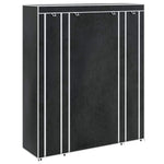 vidaXL vidaXL Fabric Wardrobe with Compartments and Rods 45x150x176 cm Black - Wardrobe