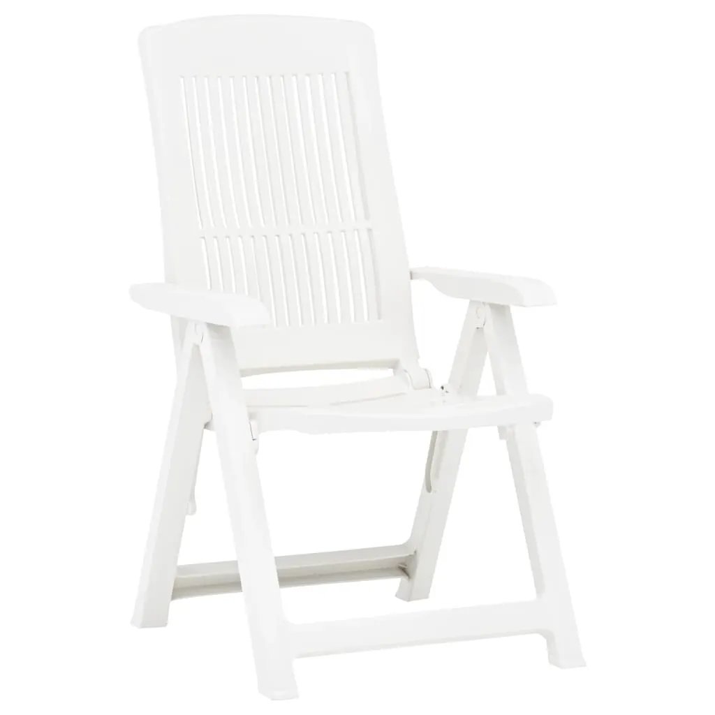 vidaXL vidaXL Garden Reclining Chairs 2 pcs Plastic White - Garden Chairs