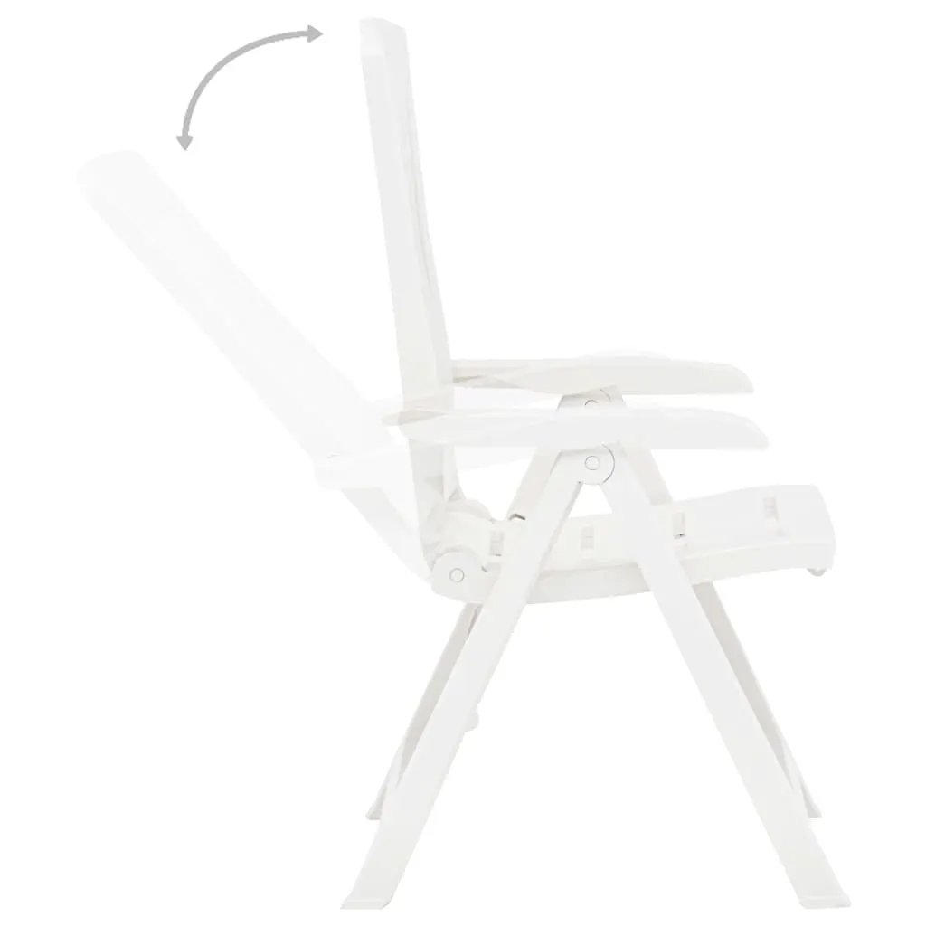 vidaXL vidaXL Garden Reclining Chairs 2 pcs Plastic White - Garden Chairs