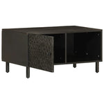 VidaXL Coffee Table 80x50x40 cm Solid Mango Wood With Black Frame And Storage Shelf For Living Room by vidaXL