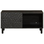 VidaXL Coffee Table 80x50x40 cm Solid Mango Wood With Black Frame And Storage Shelf For Living Room by vidaXL